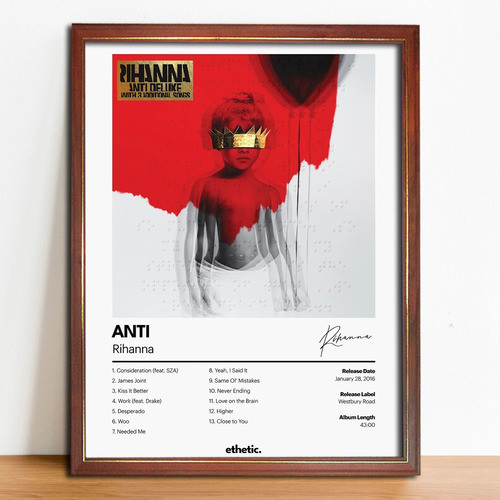 Rihanna Poster Album Anti En Cuadro Para Colgar 0