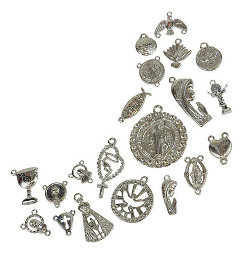 50gr Dijes De Metal Centro Rosario Bijou Religioso Souveni 0