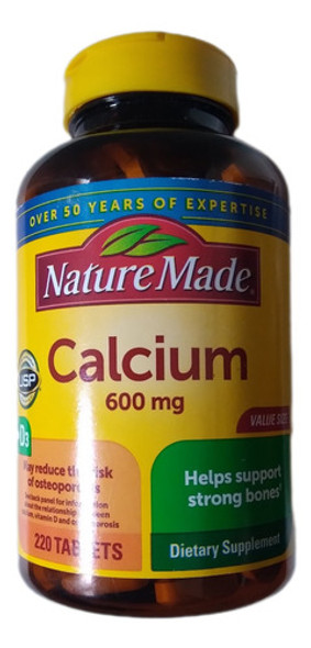 Nature Made Calcio Con Vitamina D3, 600 Mg, 220 Unidades 0