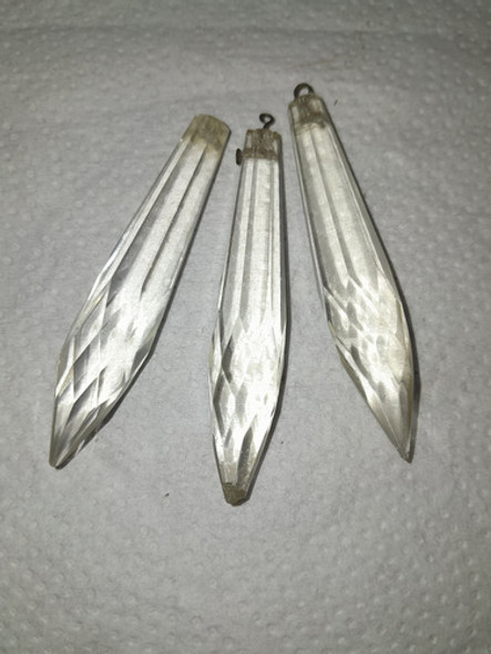 Lote 3 Cairel Cristal Tallado Gota Punta 6 Cm 0