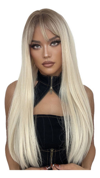 Perucas Sem Cola Com Franja Humana De Polegada Preta, Cabelo 0