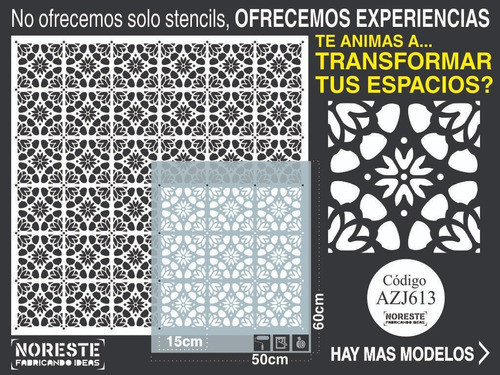 Mayolica 15x15 Patron Stencil  Azulejo Pared Piso  Vintage 0