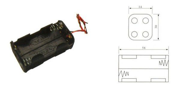Kit 50 Peças - Suporte P/4 Pilhas Aa 2 Lados Pt Promoção 1
