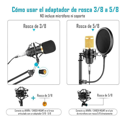 Pack X 10 Adaptador De Rosca Metal 3/8 A 5/8 Acc 38-58x10 1