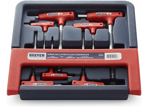 Kit 7 Llaves Allen Mango Anatómico T Cardánicas Bremen 5030 1