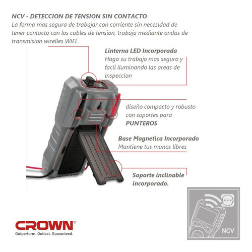Tester Multimetro Digital Crown Japan 600v Profesional + Acc 1