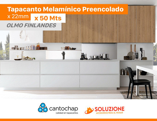 Tapacanto Melamínico Preencolado Olmo Finlandés 22mm X 50mts 1