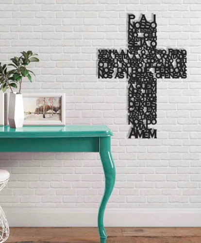 Painel Pai Nosso Em Cruz 60x40cm 1