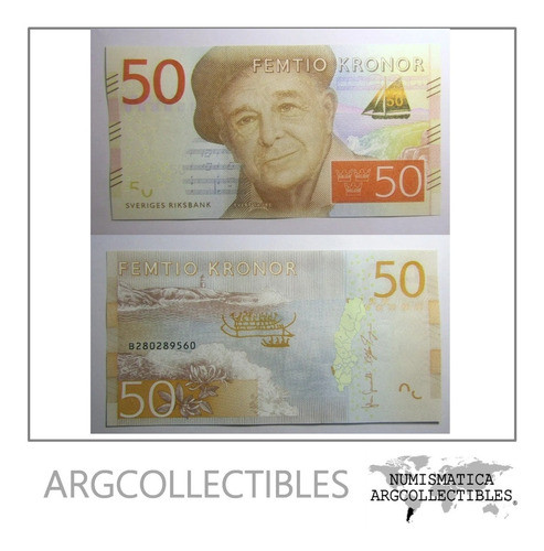 Suecia Billete 50 Kronor 2015 Pick 70 Unc Sin Circular Music 0