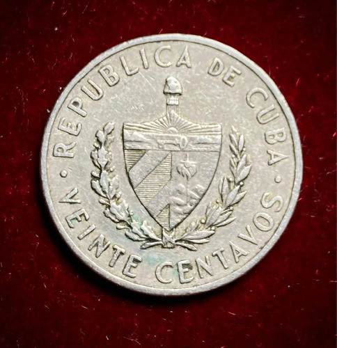 Moneda 20 Centavos Cuba 1962 Muerte José Marti Km 31 0