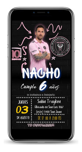 Invitación Digital Messi Inter Miami Perzonalizadas 0