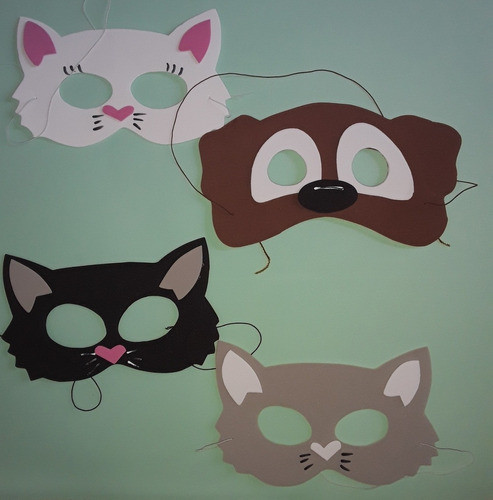 Antifaz Perrito Gatitos Goma Eva Gatos 1