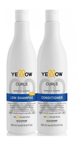 Kit Yellow Curls Shampoo + Acond Rulos Rizos500ml Rulos 0