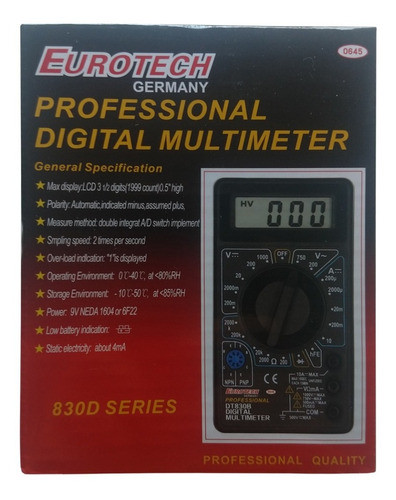 Multimetro Tester Digital Electrónica Economico Eurotech 1