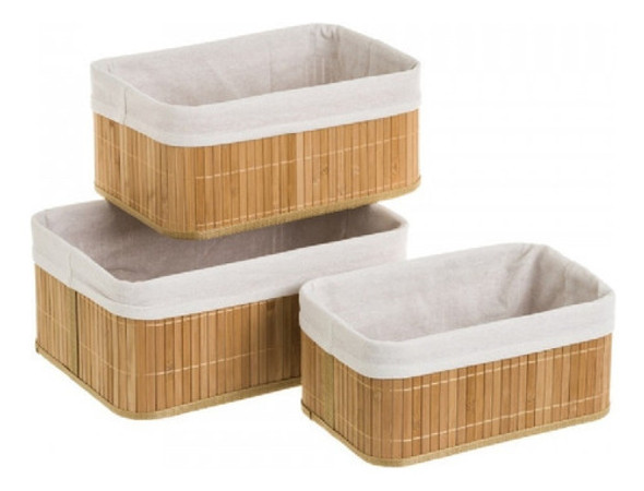Set 3 Cestos Organizadores De Bambu Buho Store 0