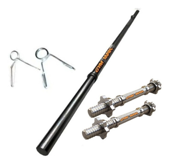 Barra Maciza 1.70mts Cruda + 2 Mancuernas Rosca Imp 30mm P 0