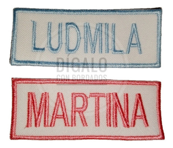 Parche Aplique Bordado Nombre 3x8 Escolar Etiqueta 0