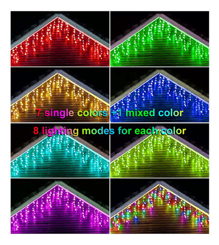 Luces Led De Navidad De 8 Colores Que Cambian De 33 Pies, 8 1