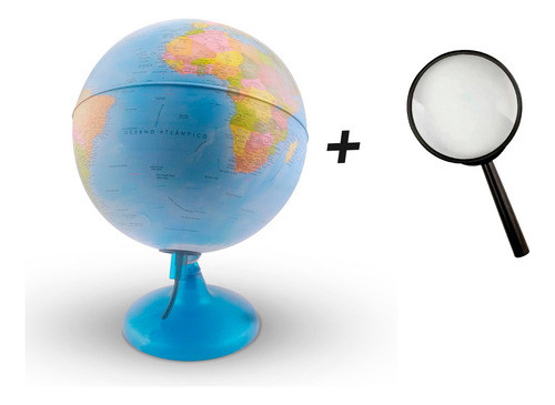 Kit Globo Dupla Cartografia Luminoso Day Night  Lupa 75mm 1