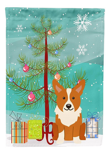 Caroline's Treasures Bb4225gf Feliz Árbol De Navidad Corgi G 0
