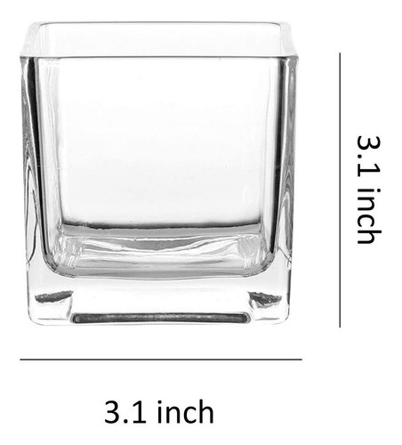 Jarron Cuadrado De Cristal De 3.0 in 1
