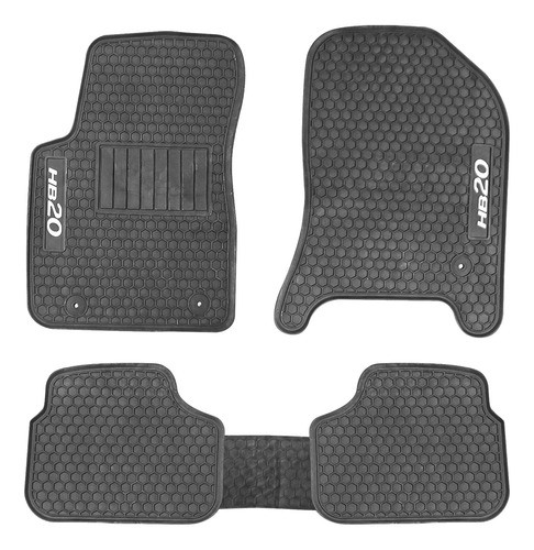 Alfombras Spaco Látex Hyundai Hb20 Sedan 2004-2020 Negro 0