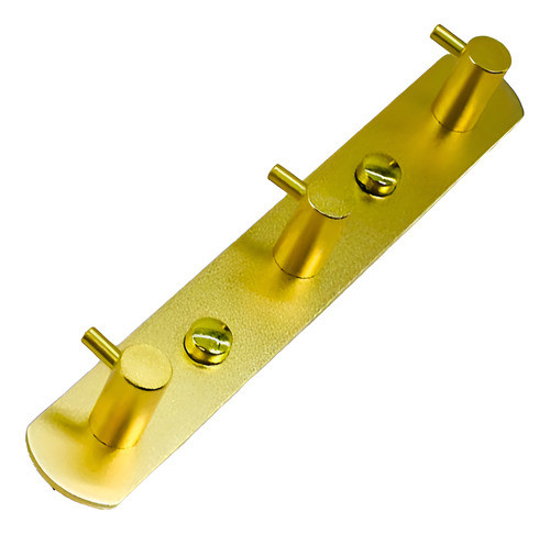 Colgador 3 Ganchos Metalico Dorado Lh-3400 0