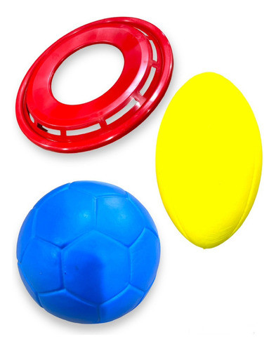 Kit Frisbee Frisby + Pelota Macu Futbol + Macu Rugby Juguete 0