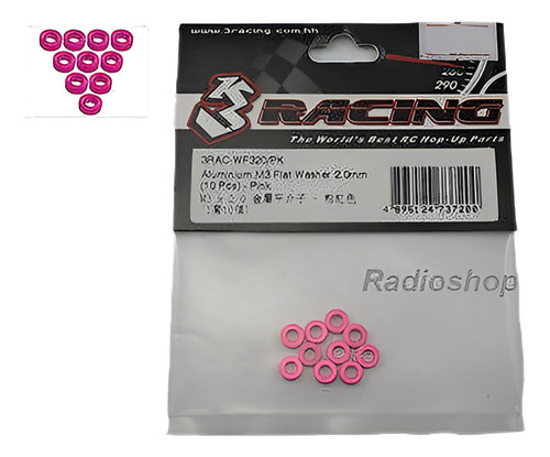 3racing 3rac-wf320/pk Aluminio M3 Arandela Plana 2,0 Mm (10 0