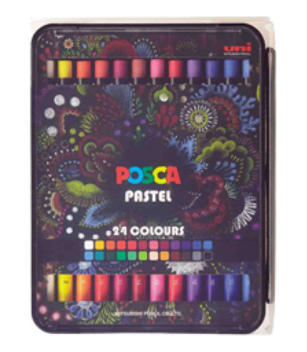 Oleo Pastel Uni Posca  Uni-ball  En Estuche De 24 Colores 0
