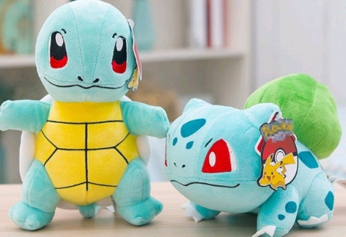 Kit 2 Pokemon Pelucia Squartle + Bulbassauro 18 Cm 0
