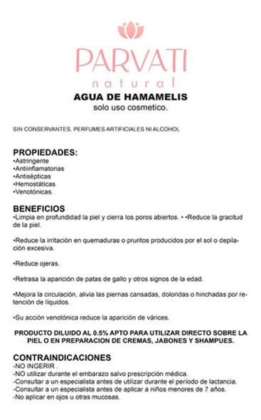 Agua De Hamamelis 250ml 1