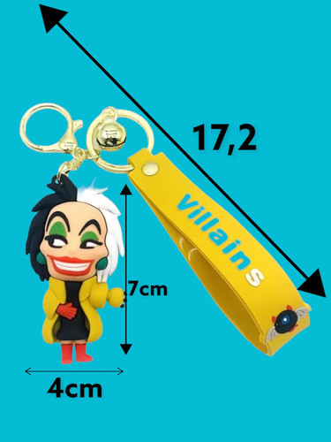 Llavero De Personajes Cruella De Vil + Villanas + Malvadas 1