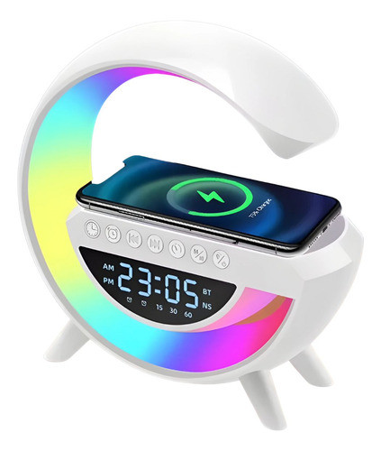 Carregador Por Indução Luminária Rgb Caixa De Som 4 Em 1 0