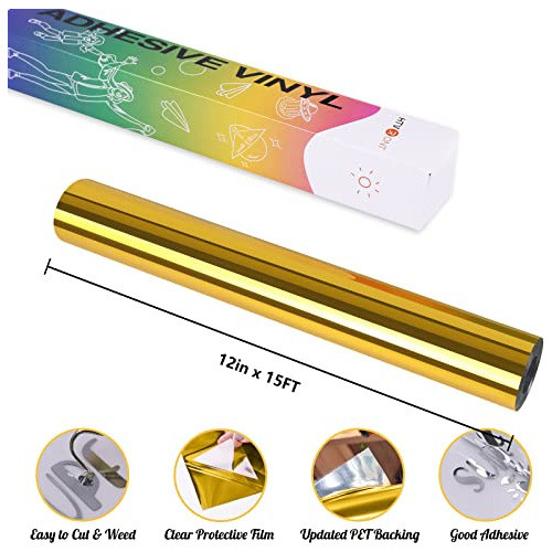 Vinilo 30cm X 4.5m Metallic Gold Adhesivo Para Cricut 1
