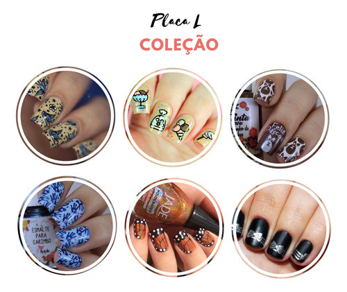 Kit Placas E Carimbos De Unhas Apipila Mais Coleção L 1