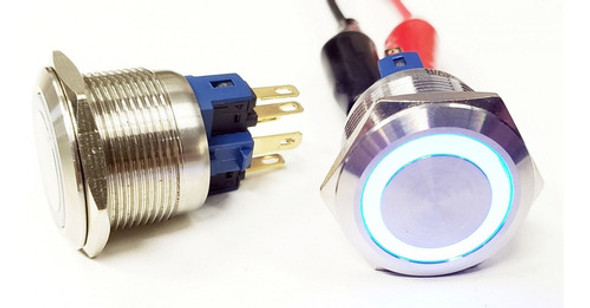 Interruptor  Botón Pulsador Azul Ø 22mm 24 Vdc Sin Retención 0 Interruptor  Botón Pulsador Azul Ø 22mm 24 Vdc Sin Retención 0