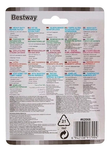 Pack De 10 Parche Reparación Bestway Inflables De Todo Tipo 1