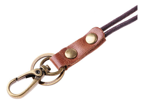 Cordão De Couro Vintage - 49 Cm Forte E Real Couro Crachá Ti 1