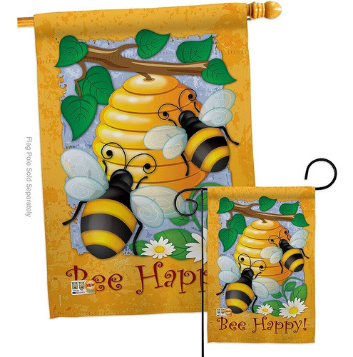 Breeze Decor S104077-bo Bee Happy Garden Friends Bugs & Frog 0