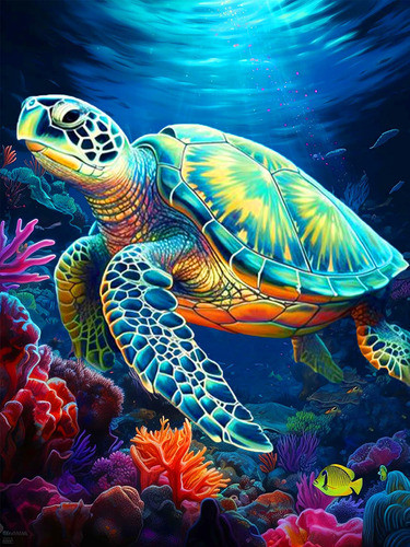 Kits De Pintura Por Diamantes Tortuga Marina-1 30x40cm 0