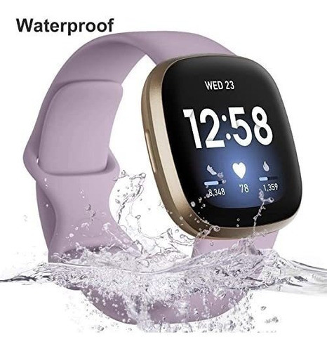 Malla Para Fitbit Versa 3 &sense X4  S Lavanda/bco/gris/rosa 1