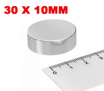 Ima De Neodimio Disco 30mm X 10mm 1 Peça 30x10 Mm 30 X 10 0