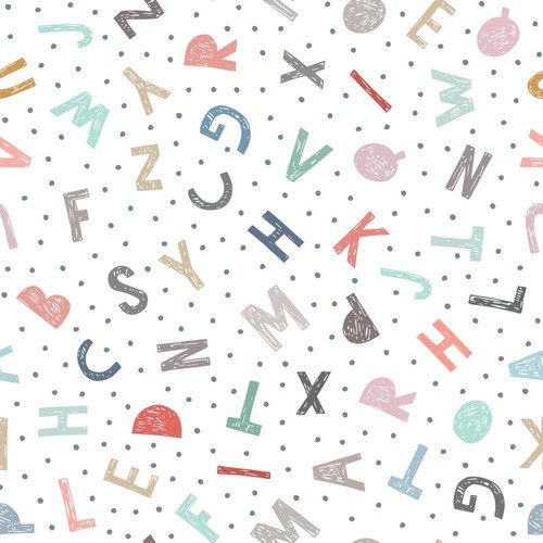 Papel De Parede Letras Alfabeto Quarto Infantil Adesivo 3 M 1