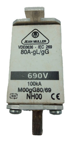 Fusível Nh00 Jean Muller M00gg80/69 80a 690v 100ka 0