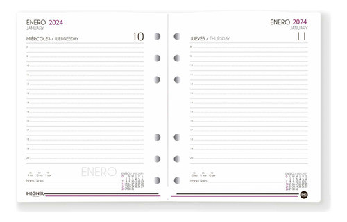 Repuesto De Agenda N7 Dia Por Pagina 19x14cm Date 1