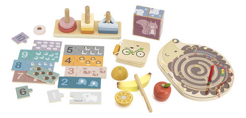 Set Kit Box Juegos Montessori Juguete Didactico Bebe Madera 1