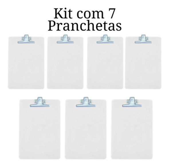 Kit Com 7 Pranchetas Acrílica A4 Com Prendedor 1