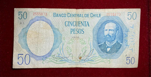 Billete 50 Pesos Chile 1976 Pick 151 A.2 Arturo Prat 0