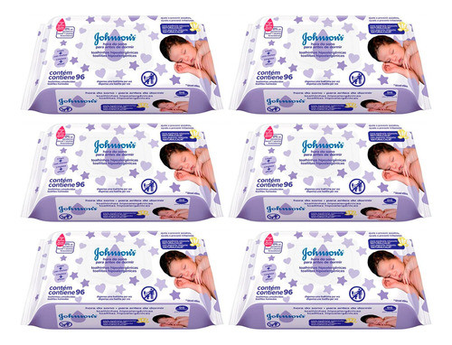 Johnson's Baby X6 Toallitas Húmedas Antes De Dormir 96u 3c 0